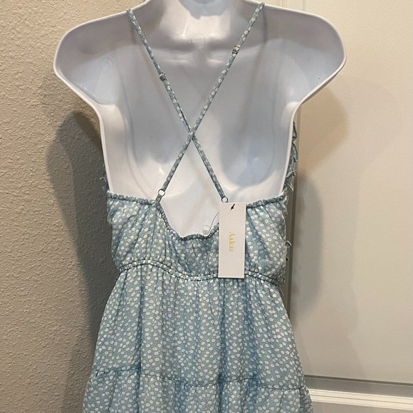 Askaa BLUE AND WHITE DRESS NWT SZ S - Picture 5 of 5